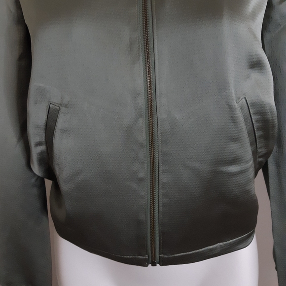 Hinge Size XS Green Metallic Bomber Jacket Puff - Picture 6 of 9